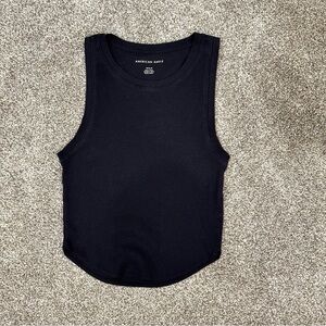 American eagle cropped black tank top